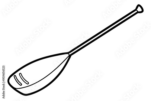 Clean Line Art Illustration of a Canoe Paddle – Minimalist Black SVG Design

