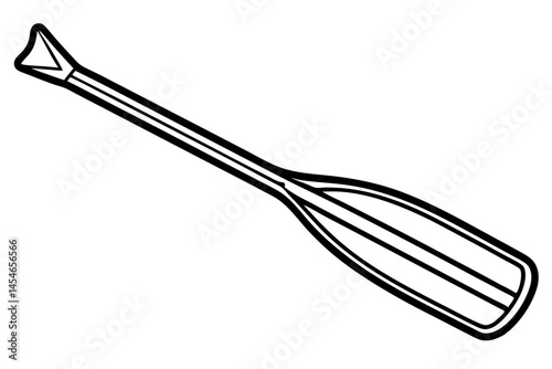 Clean Line Art Illustration of a Canoe Paddle – Minimalist Black SVG Design

