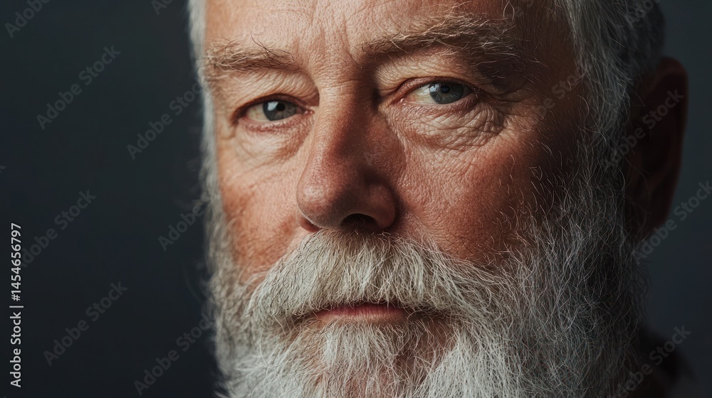 Elderly man with gray beard and deep wrinkles, neutral expression, natural light, high-resolution, studio background Elderly man with gray beard and deep wrinkles, neutral expression, natural light, high-resolution, studio background