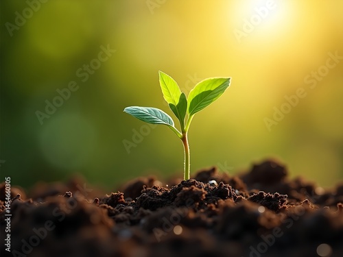 High-resolution photo of a green seedling sprouting from rich soil, bathed in warm sunlight—symbolizing growth, renewal, and the beauty of new beginnings.