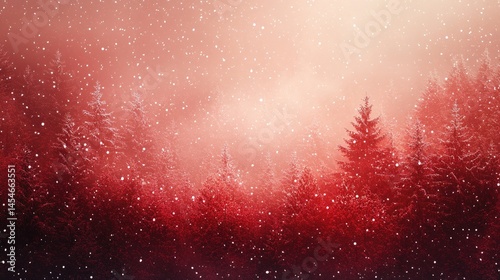 A vibrant red background filled with sparkling lights and abstract bokeh effects,