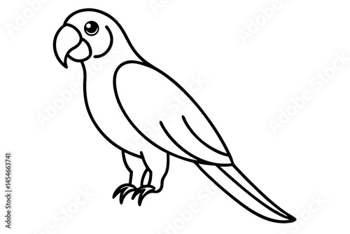 Elegant Line Art of a Macaw – Detailed Yet Minimalist Vector Illustration

