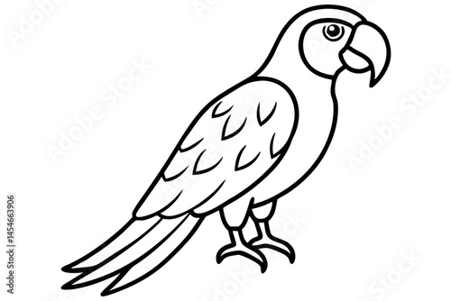 Elegant Line Art of a Macaw – Detailed Yet Minimalist Vector Illustration

