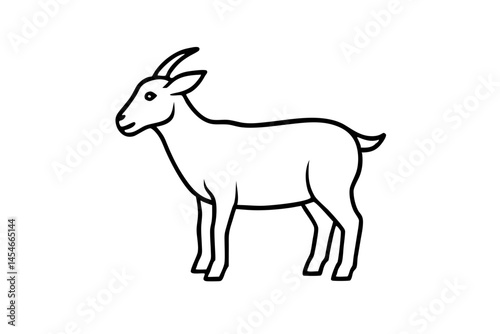 Minimalist Goat Line Art SVG – Farm Animal Illustration for Agriculture and Rustic Designs

