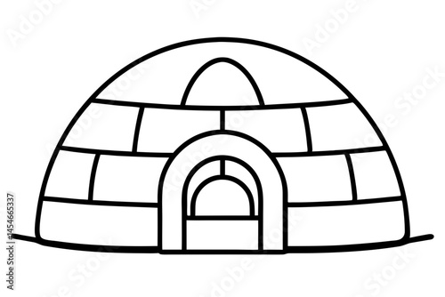 Minimalist Igloo Line Art SVG – Cold Climate Illustration for Winter Designs

