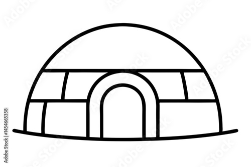 Minimalist Igloo Line Art SVG – Cold Climate Illustration for Winter Designs

