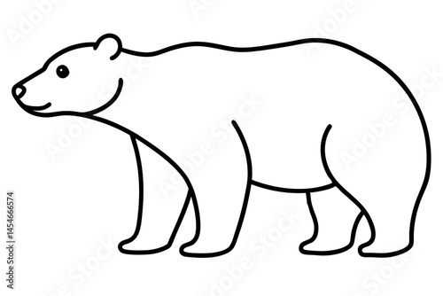 Minimalist Line Art of a Polar Bear – Arctic Wildlife & Environmental SVG Design

