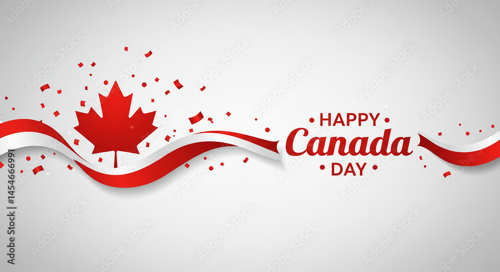 Obraz premium Happy Canada Day – A Festive Red and White Celebration