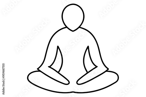 Minimal Line Art of a Person in Lotus Pose – Yoga & Meditation SVG Design

