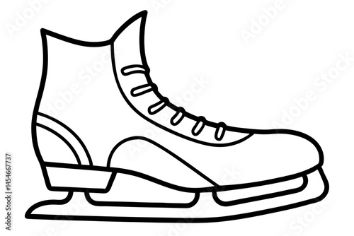 Minimalist Black Line Art of Hockey Skate – Winter Sports SVG Design

