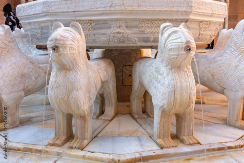 Court of Lions in Nasrid palace of Alhambra, Granada, Spain