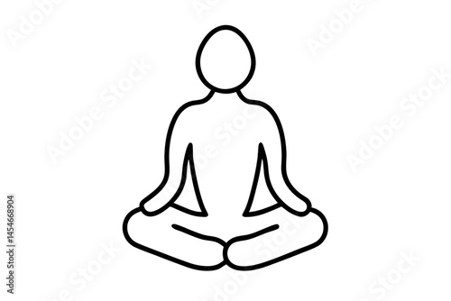 Simple Black Line Drawing of a Meditating Person – Wellness SVG Illustration


