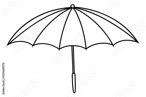 Simple Line Art of Beach Umbrella – Minimal Summer and Vacation Illustration

