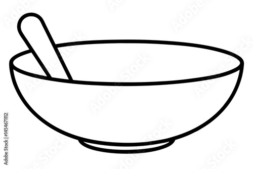 Simple Line Art of Tibetan Singing Bowl – Minimal Spiritual Vector

