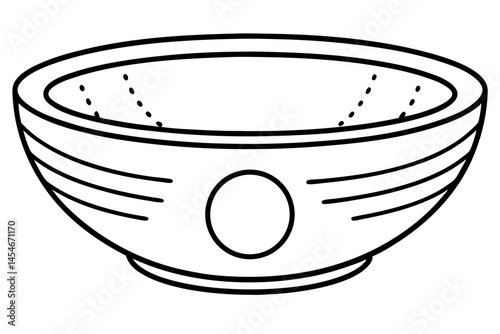Simple Line Art of Tibetan Singing Bowl – Minimal Spiritual Vector

