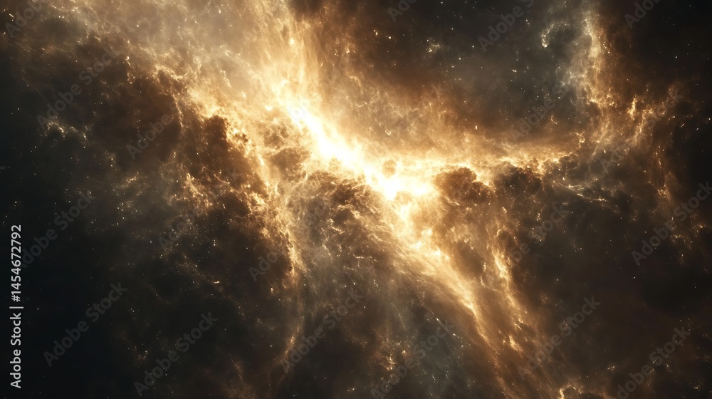 Fototapeta premium A swirling nebula of cosmic dust and fiery light.