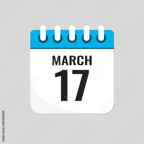 Icon page calendar day - 17 March