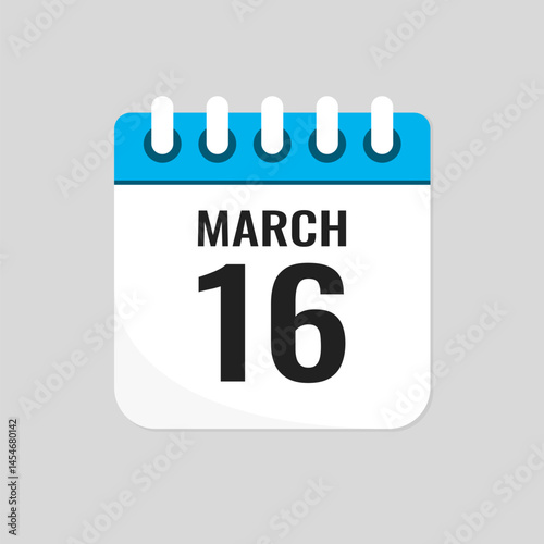 Icon page calendar day - 16 March