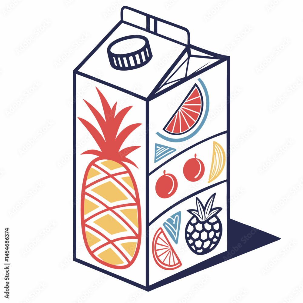 Obraz premium juice carton silhouette vector illustration