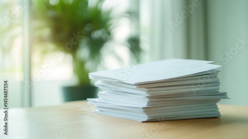 Organizing paper documents in a bright office space action focus on efficiency and cleanliness