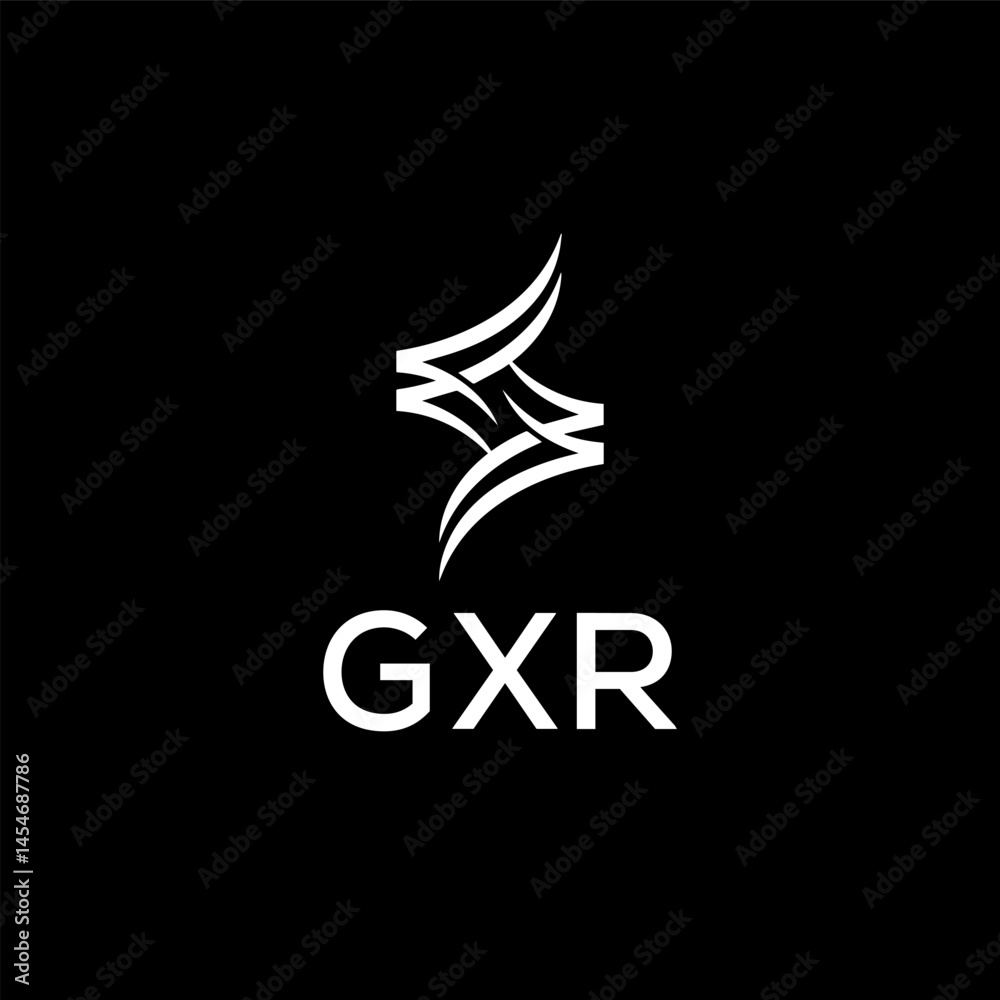 GXR letter logo design on Black background. GXR letter logo design on Black background.
