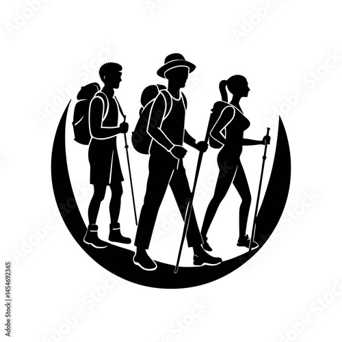 Male and Female Hiker Vector Set for Adventure Themes
