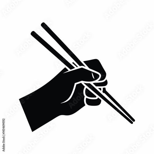 Hand Holding Chopsticks icon silhouette vector illustration