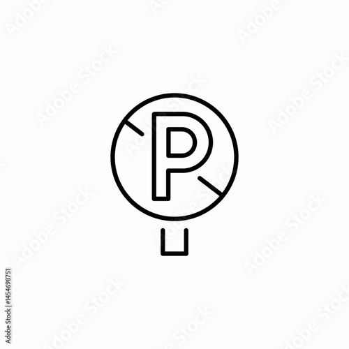restricted parking circle icon sign vector