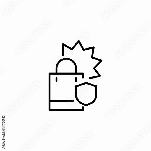 shopping secure icon sign vector