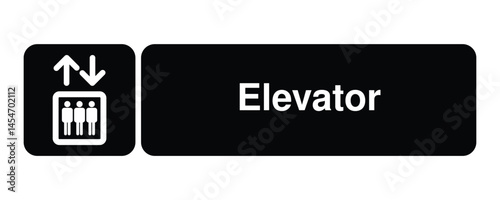 Public Services Elevator Sign with Icon High Visibility Directional Guidance for Vertical Transportation