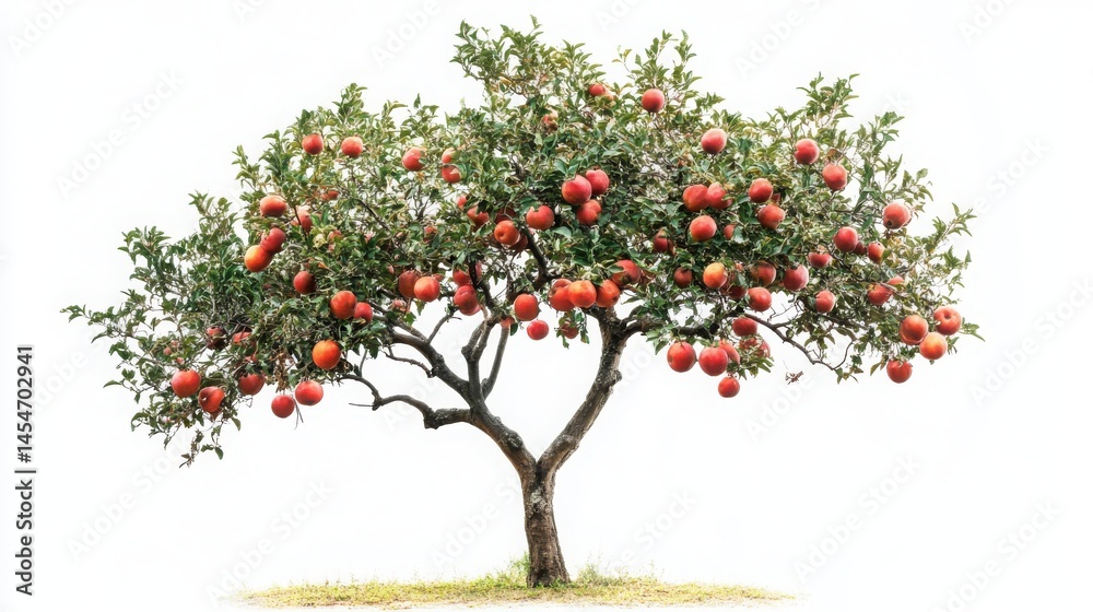 Apple Tree Abundant Red Apples Isolated White Background Apple Tree Abundant Red Apples Isolated White Background