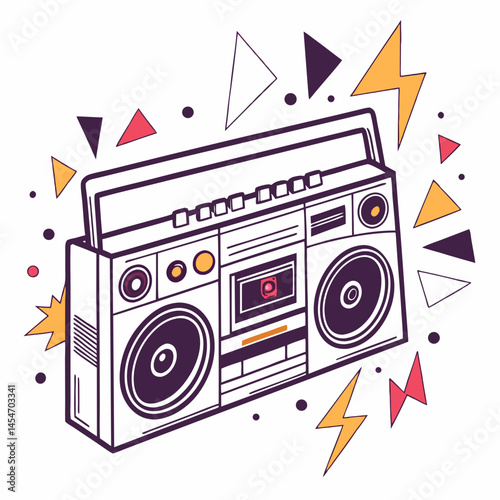 Boom box silhouette vector illustration