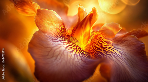 A luminous golden iris with a molten lava-like pattern radiating warmth and energy.