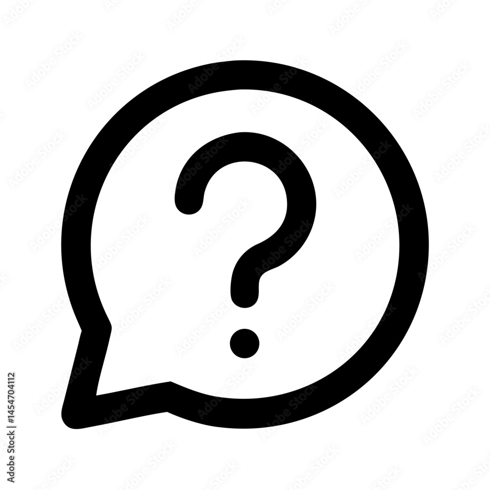 Vector Icon of Chat Bubble with Question Mark Representing Inquiry and Communication and Copy Space Vector Icon of Chat Bubble with Question Mark Representing Inquiry and Communication and Copy Space