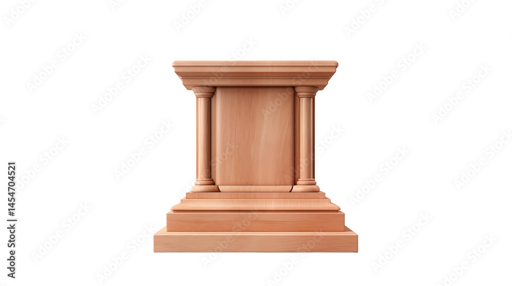 Wooden Pedestal with Classical Columns Isolated on White Background, Column base, Pedestal, Plinth
Wooden Pedestal with Classical Columns Isolated on White Background, Column base, Pedestal, Plinth
