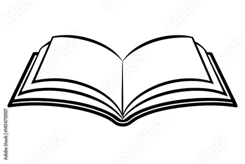 Open Book silhouette vector illustration