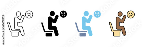 grief concept line icon. Simple element illustration. grief outline symbol design.