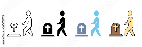 funeral concept line icon. Simple element illustration. funeral outline symbol design.