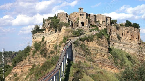 Video of Civita di Bagnoregio, medieval town on top of plateau in Viterbo province, Lazio, Italy