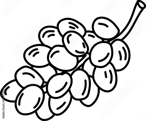 Cluster of Grapes in Cartoon Style for Vineyard or Winery