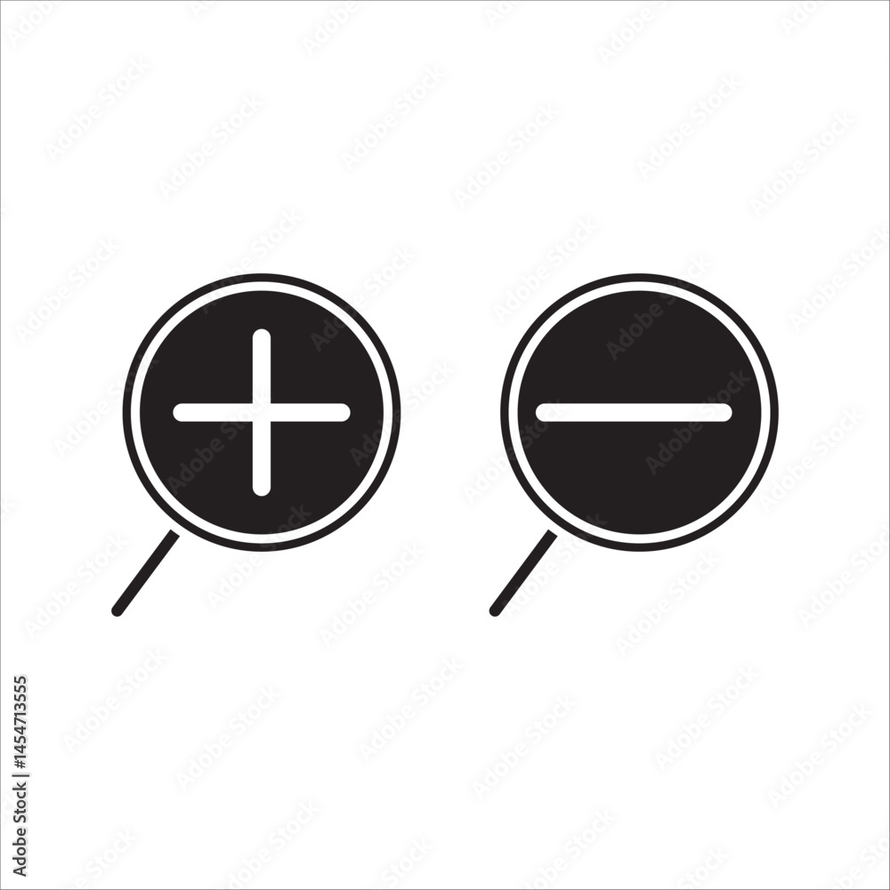 Obraz premium Zoom In icon vector illustration. Zoom In symbol isolated on white background.