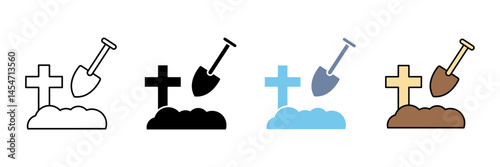 bury concept line icon. Simple element illustration. bury outline symbol design.