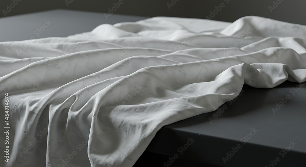 Fototapeta premium Draped White Fabric: AI-Generated Texture Study