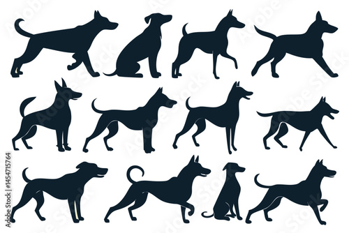 Dog Silhouettes Collection – Pet, Puppy, and Animal Icon Set