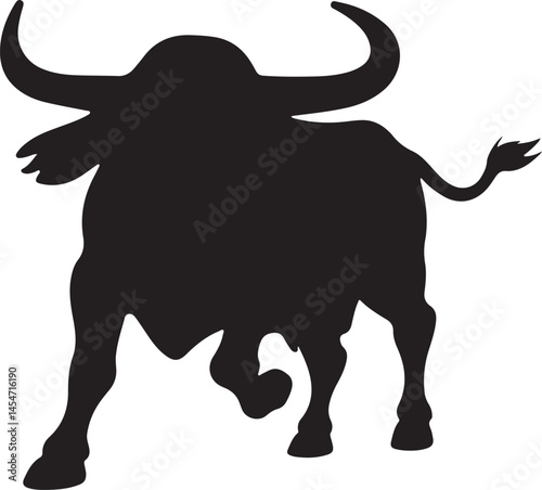 Bull Vector Silhouette | Dynamic Animal Graphic for Taurus & Sports Themes