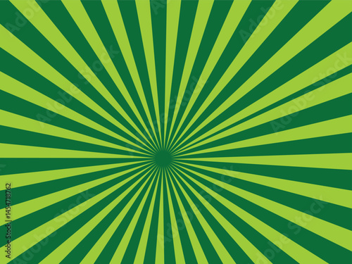 Retro Green Sunburst Background 