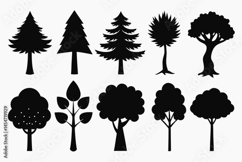 Nature Tree Silhouettes – Minimal Botanical and Outdoor Icons