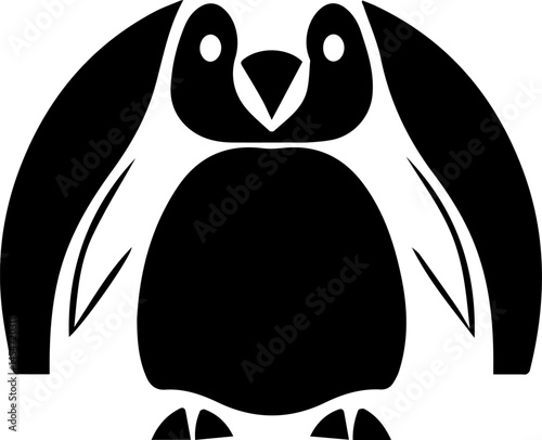 penguin animal logo silhouette,black,illustration