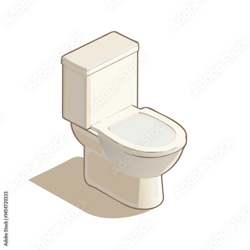 Modern toilet icon in isometric flat style