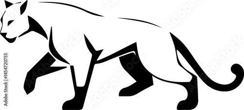 leopard penguin animal head logo, silhouette, black, illustration